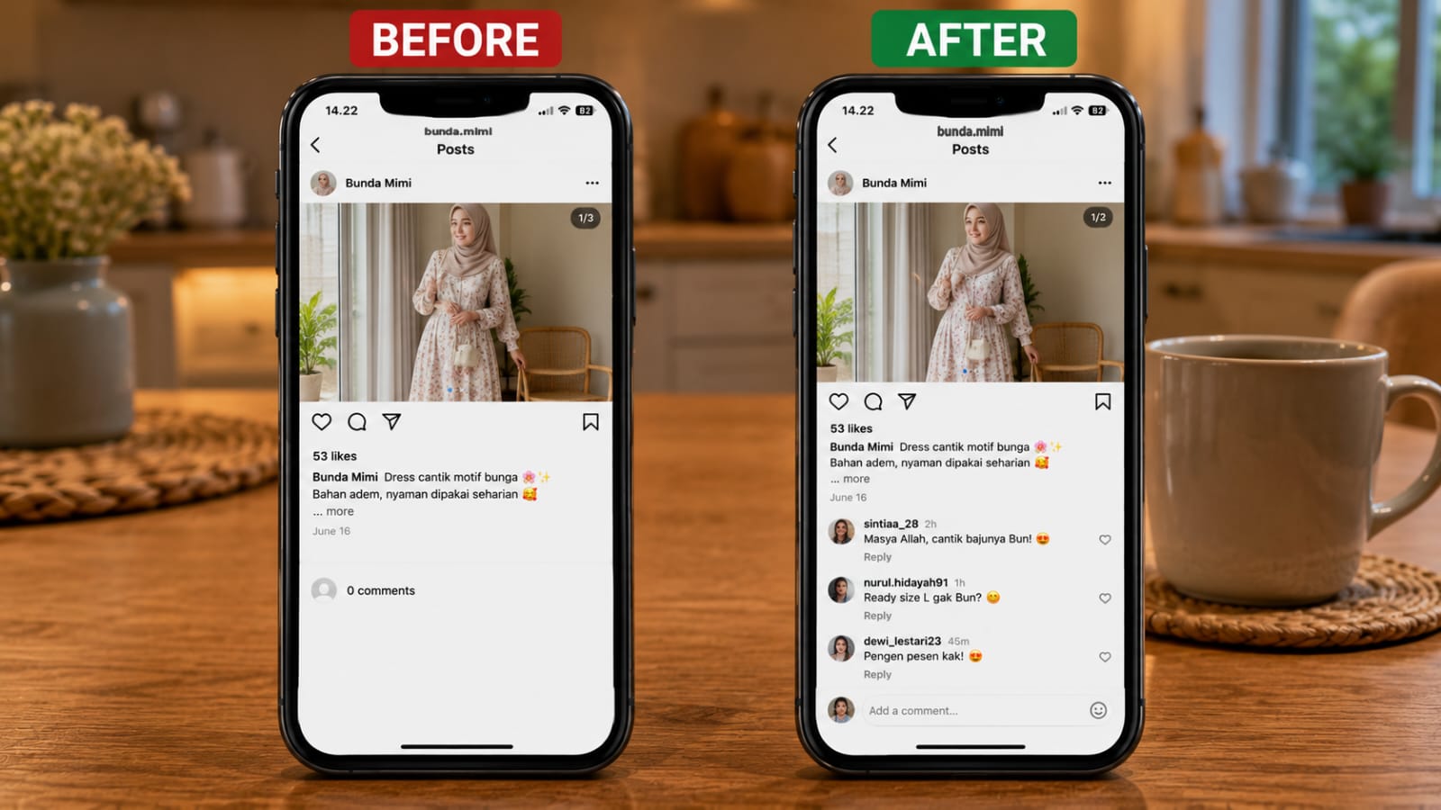 Hasil Komentar Aktif Instagram di Instagram